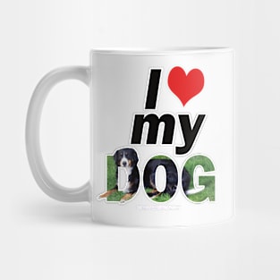 I love (heart) my dog - Bernese oil painting word art Mug